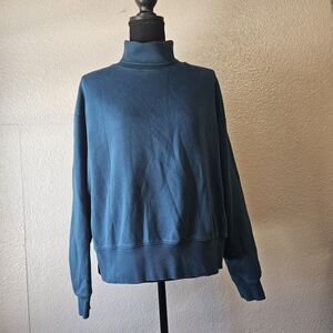 Calia by Carrie Underwood Teal Mock Neck Pullover Sweatshirt M Athleisure AA612